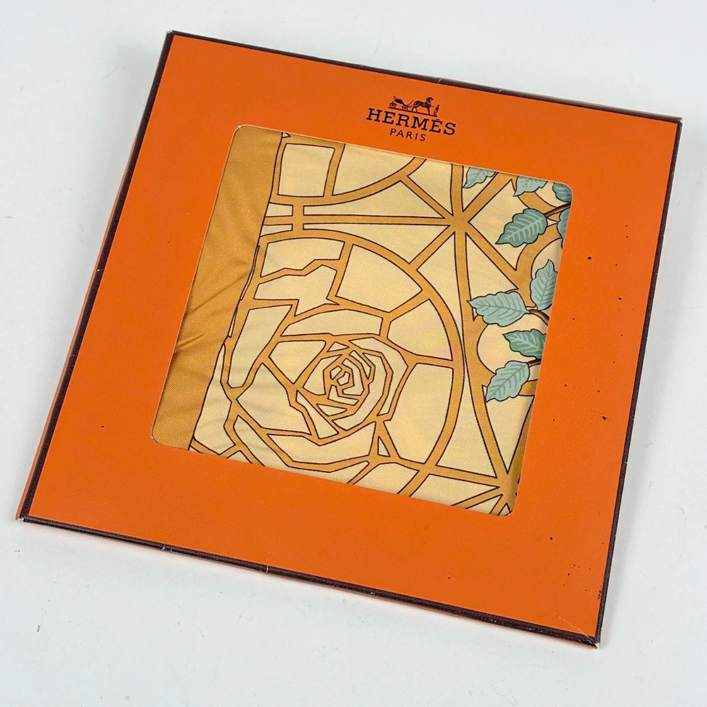 HERMES Authentic Orange Silk Scarf - Picture 4 of 4